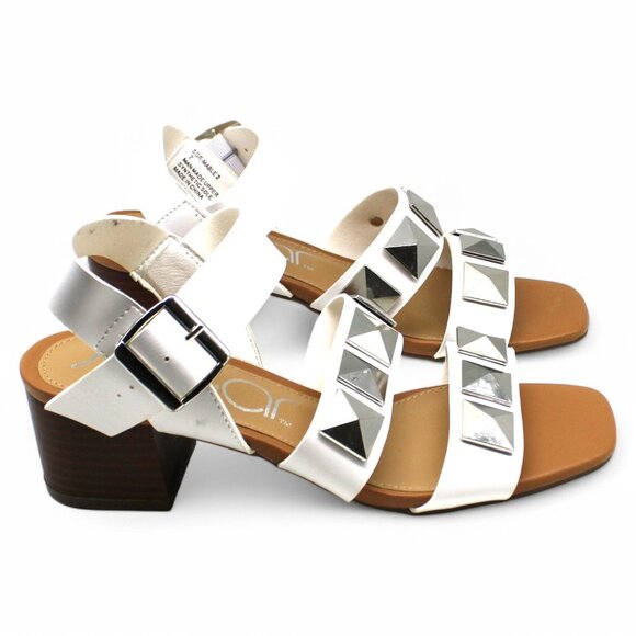 Womens Faux Leather Open Toe Block Heel - Picture 3 of 8